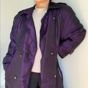 Purple chrome trench coat